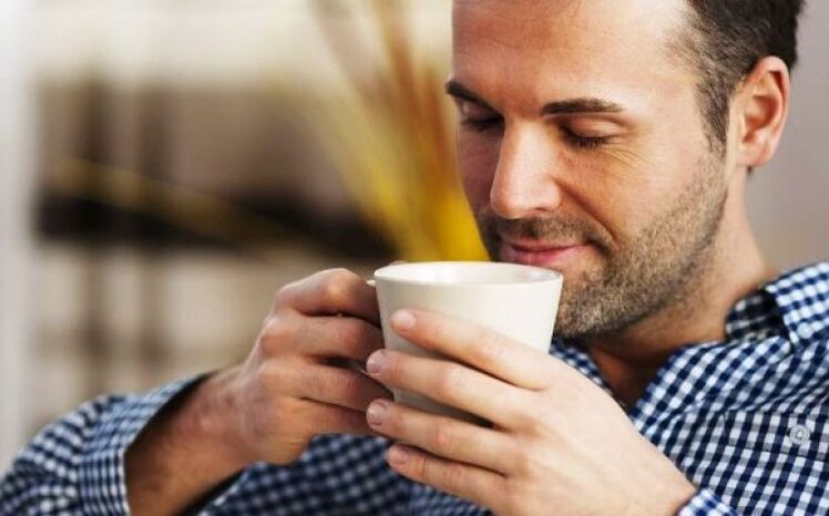 A man drinks fiery tea to increase potency