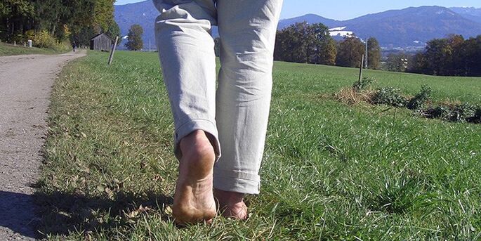 Walking barefoot to increase potency